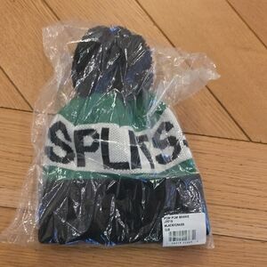 Splits59 Black and Green Pom Pom Beanie